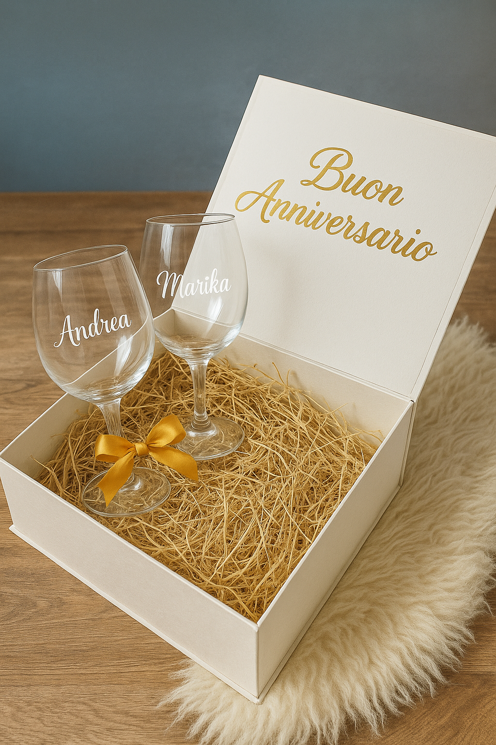 Box regalo con 2 calici incisi